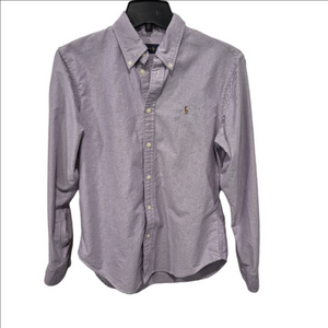 Ralph Lauren Slim Fit Oxford Pony logo Purple Long Sleeve Button down Shirt